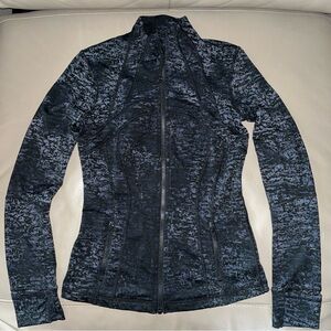 LULULEMON DEFINE JACKET LUXTREME Untamed Jacquard Spray Dye Black Deep Coal sz 4